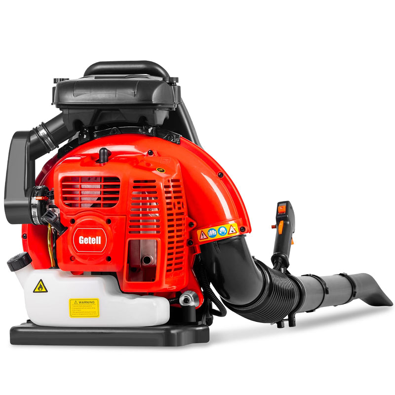 Getell Professional Gas Powered Backpack Leaf Blower – 2 - Stroke High - Performance 63CC/665 CFM Blower System with Comfort Design for Complete Property Maintenance (GB657 PRO)