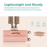 Gets Carry on Luggage Airline Approved,20 Inch Abs+Pc Hardshell Spinner Luggage With Cup Phone Holder and USB Charger,Front Pocket Durable Suitcase for Women Men - Pink