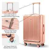 Gets Carry on Luggage Airline Approved,20 Inch Abs+Pc Hardshell Spinner Luggage With Cup Phone Holder and USB Charger,Front Pocket Durable Suitcase for Women Men - Pink