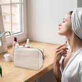 GFU Cosmetic Bags for Women, Seersucker Cosmetic Bag, Travel Toiletry Stripe Makeup Bag, Large Women Aesthetic Organizer Storage Pouch, Girls Handbags Purses, brown