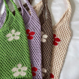 GGOOB Crochet Tote Bag Fairycore Hobo Bag for Women Fairy Grunge Aesthetic Tote Bag Fairy Grunge Accessories (Green) One Size