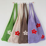 GGOOB Crochet Tote Bag Fairycore Hobo Bag for Women Fairy Grunge Aesthetic Tote Bag Fairy Grunge Accessories (Green) One Size