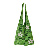 GGOOB Crochet Tote Bag Fairycore Hobo Bag for Women Fairy Grunge Aesthetic Tote Bag Fairy Grunge Accessories (Green) One Size