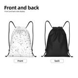 Ghjkfbf Black White Speck Print Drawstring Bags, Backpack Bag For Shopping, Sport, Yoga, Travel,Gym, Swimming, Beach