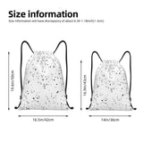 Ghjkfbf Black White Speck Print Drawstring Bags, Backpack Bag For Shopping, Sport, Yoga, Travel,Gym, Swimming, Beach