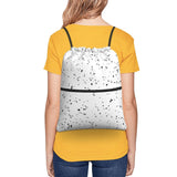 Ghjkfbf Black White Speck Print Drawstring Gym Bag, Backpack Swimming Bag With Outside Zipper, Sports Yoga Beach Football