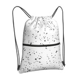 Ghjkfbf Black White Speck Print Drawstring Gym Bag, Backpack Swimming Bag With Outside Zipper, Sports Yoga Beach Football
