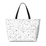 Ghjkfbf Black White Speck Print Large Capacity Beach Travel Bag For Family, Beach Tote Bag For Women With Zipper Pockets