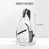 Ghjkfbf Black White Speck Print Sling Bag Crossbody Backpack For Women Men Hiking Travel Over The Shoulder Multipurpose Bag