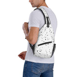 Ghjkfbf Black White Speck Print Sling Bag Crossbody Backpack For Women Men Hiking Travel Over The Shoulder Multipurpose Bag