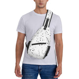 Ghjkfbf Black White Speck Print Sling Bag Crossbody Backpack For Women Men Hiking Travel Over The Shoulder Multipurpose Bag