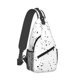 Ghjkfbf Black White Speck Print Sling Bag Crossbody Backpack For Women Men Hiking Travel Over The Shoulder Multipurpose Bag