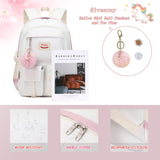 Girls Backpack,15.6 Inch Laptop School Bag Large Primary Elementary Middle College Bookbags Kids Backpacks for Teens Girls Women Students Anti Theft Travel Daypack (Off white)