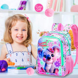Girls Toddler Koala Backpack, Water Resistant Kindergarten Bookbag, 13" Preschool Backpacks for Toddler - Koala Pink