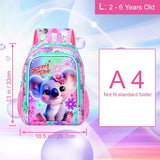 Girls Toddler Koala Backpack, Water Resistant Kindergarten Bookbag, 13" Preschool Backpacks for Toddler - Koala Pink