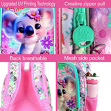 Girls Toddler Koala Backpack, Water Resistant Kindergarten Bookbag, 13" Preschool Backpacks for Toddler - Koala Pink