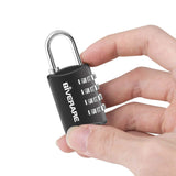 GIVERARE 4 Pack Combination Lock, 4 - Digit Padlock Keyless, Resettable Luggage Locks for Backpack, Gym & School & Employee Locker, Weatherproof Travel Lock for Fence, Backyard Gate, Hasp, Case - Black