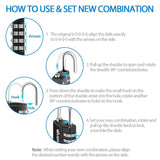 GIVERARE 4 Pack Combination Lock, 4 - Digit Padlock Keyless, Resettable Luggage Locks for Backpack, Gym & School & Employee Locker, Weatherproof Travel Lock for Fence, Backyard Gate, Hasp, Case - Black