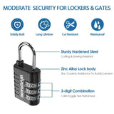 GIVERARE 8 Pack Combination Lock, 3 - Digit Padlock Keyless, Resettable Luggage Locks for Backpack, Gym & School & Employee Locker, Weatherproof Travel Lock for Fence, Backyard Gate, Hasp, Case - Black