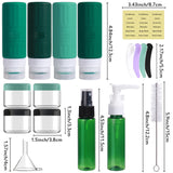 GLAMFIELDS Travel Bottles for Toiletries,TSA Approved 3.3oz Size LeakProof Silicone Toiletry Containers for Shampoo, Conditioner,Easy to Squeeze，Portable Travel Essentials for Lotion(18 Pack) Green