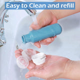 GLAMFIELDS Travel Bottles for Toiletries,TSA Approved 3oz size Leak Proof Silicone Containers for Shampoo, Conditioner,Easy to Squeeze and Portable, Essentials for Traveling (4 Pack) Black