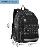 Glaphy Periodic Table Of The Element Backpack School Backpack Lightweight Laptop Backpack Students Book Bag with Reflective Stripes