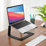 GleYo Laptop Stand for Desk Detachable Aluminum Computer Riser Portable Metal Notebook Printer Stand Holder Compatible with MacBook Air, Pro, Dell, HP, Lenovo and All 10 - 16" Laptops, Black