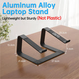 GleYo Laptop Stand for Desk Detachable Aluminum Computer Riser Portable Metal Notebook Printer Stand Holder Compatible with MacBook Air, Pro, Dell, HP, Lenovo and All 10 - 16" Laptops, Black