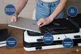 Global DRT 20” Collapsible Carry - On Luggage – Lightweight & Expandable Hard Shell Suitcase with Spinner Wheels, TSA Lock, Airline Approved, Water & Impact Resistant Travel Bag (CREAM WHITE)