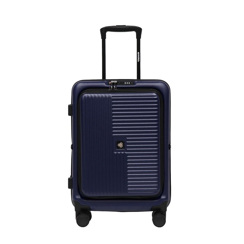 Global DRT 20” Collapsible Carry - On Luggage – Lightweight & Expandable Hard Shell Suitcase with Spinner Wheels, TSA Lock, Airline Approved, Water & Impact Resistant Travel Bag (BLACK)