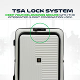 Global DRT 20” Collapsible Carry - On Luggage – Lightweight & Expandable Hard Shell Suitcase with Spinner Wheels, TSA Lock, Airline Approved, Water & Impact Resistant Travel Bag (CREAM WHITE)