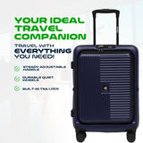 Global DRT 20” Collapsible Carry - On Luggage – Lightweight & Expandable Hard Shell Suitcase with Spinner Wheels, TSA Lock, Airline Approved, Water & Impact Resistant Travel Bag (NAVY BLUE)