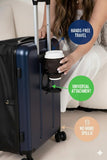 Global DRT 20” Collapsible Carry - On Luggage – Lightweight & Expandable Hard Shell Suitcase with Spinner Wheels, TSA Lock, Airline Approved, Water & Impact Resistant Travel Bag (NAVY BLUE)