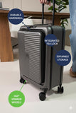 Global DRT 20 - Inch Lightweight Collapsible Expandable Carry - On Luggage Suitcase with Wheels, Water and Impact Resistant - Airline Approved