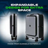 Global DRT 20 - Inch Lightweight Collapsible Expandable Carry - On Suitcase, Airline Approved, Water and Impact Resistant