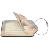 Glowing White Dove in Flight Luggage Tag for Suitcase 2 Pack Leather Luggage Tag with Privacy Flap Name Id Label and Metal Loop for Women Men Travel