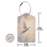 Glowing White Dove in Flight Luggage Tag for Suitcase 2 Pack Leather Luggage Tag with Privacy Flap Name Id Label and Metal Loop for Women Men Travel