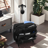 GMAK Rolling Laptop Bag for Women Men, Wheeled Briefcase with Removable Trolley, 17.3 Inch Laptop Bag Overnight Roller Case Computer Bags for Work/Business/Travel Carry On Bag with Wheels, Black