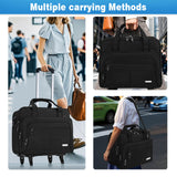 GMAK Rolling Laptop Bag for Women Men, Wheeled Briefcase with Removable Trolley, 17.3 Inch Laptop Bag Overnight Roller Case Computer Bags for Work/Business/Travel Carry On Bag with Wheels, Black