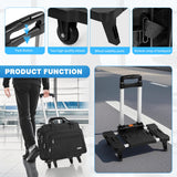 GMAK Rolling Laptop Bag for Women Men, Wheeled Briefcase with Removable Trolley, 17.3 Inch Laptop Bag Overnight Roller Case Computer Bags for Work/Business/Travel Carry On Bag with Wheels, Black