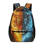 GNEW Tiger Backpack Ice and Fire Tiger Bookbag for Boys Girls, Cool Animal Print Backpack for Kids, Large Capacity Water Resistant Travel Laptop Backpack, 16.5 Inch