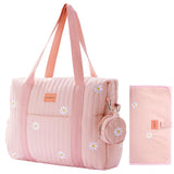 GOBABYMART 3pc Diaper Bag Tote Set, Hospital Bag for Labor & Delivery, Maternity Travel Bag with Changing Pad & Pacifier Case