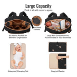 GOBABYMART Diaper Bag Backpack, Medium Maternity baby bag & Changing Pad, Insulated Pockets, Stroller Straps & Pacifier Case (Medium - Black Bears)