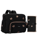 GOBABYMART Diaper Bag Backpack, Medium Maternity baby bag & Changing Pad, Insulated Pockets, Stroller Straps & Pacifier Case (Medium - Black Bears)