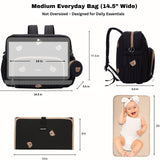 GOBABYMART Diaper Bag Backpack, Medium Maternity baby bag & Changing Pad, Insulated Pockets, Stroller Straps & Pacifier Case (Medium - Black Bears)