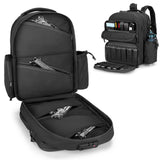 GOBUROS Tactical Pistol Backpack for 4 Handguns and 12 Mags, Gun Range Backpack with TSA Lock and Padded Shoulder Straps, Black