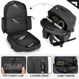 GOBUROS Tactical Pistol Backpack for 4 Handguns and 12 Mags, Gun Range Backpack with TSA Lock and Padded Shoulder Straps, Black