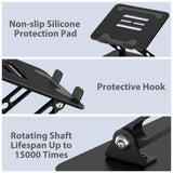 Gogoonike Adjustable Laptop Stand for Desk, Metal Foldable Laptop Riser Holder, Portable Desktop Book Stands, Ventilated Cooling Computer Notebook Stand Compatible with 10 - 15.6” Laptops