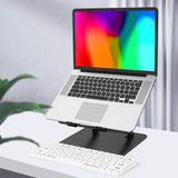 Gogoonike Adjustable Laptop Stand for Desk, Metal Foldable Laptop Riser Holder, Portable Desktop Book Stands, Ventilated Cooling Computer Notebook Stand Compatible with 10 - 15.6” Laptops