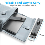 Gogoonike Adjustable Laptop Stand, Portable Laptop Riser for Desk, ABS+Silicone Foldable Ventilated Cooling Notebook Holder Stand for 10 - 15.6” Laptops, Tablets